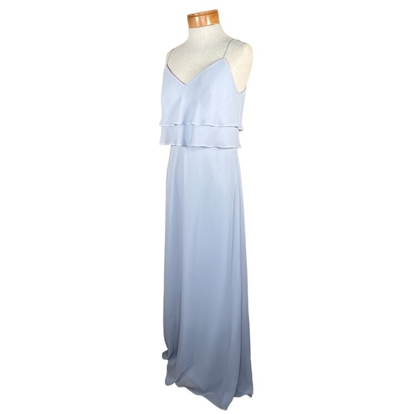 Jenny Yoo Light Blue Formal Gown With Spaghetti Straps Prom or Wedding 10 VGC - Picture 15 of 15